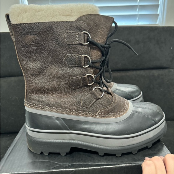 Sorel Boots Mens 8.5 Brown/Black Caribou Waterproof Winter Snow Hunting Fishing - Picture 4 of 8